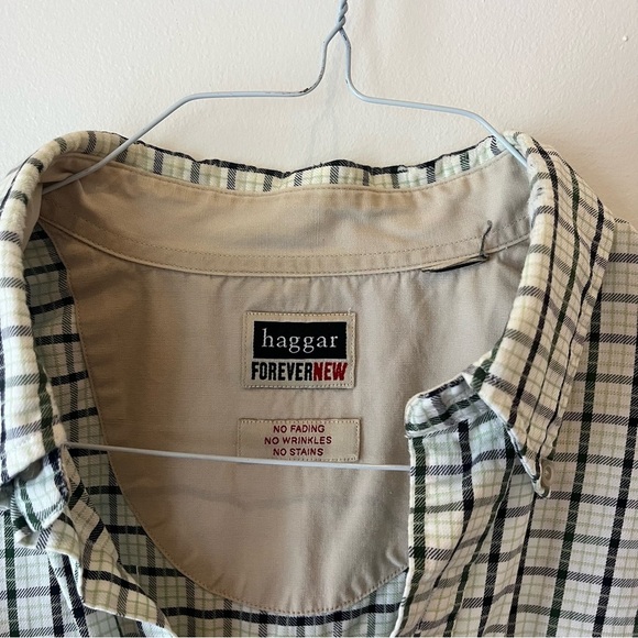 Lot of two Haggar forever new long sleeve plaid flannel button up shirts medium - Picture 15 of 16